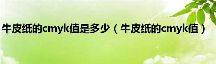 牛皮纸的cmyk值是多少牛皮纸的cmyk值