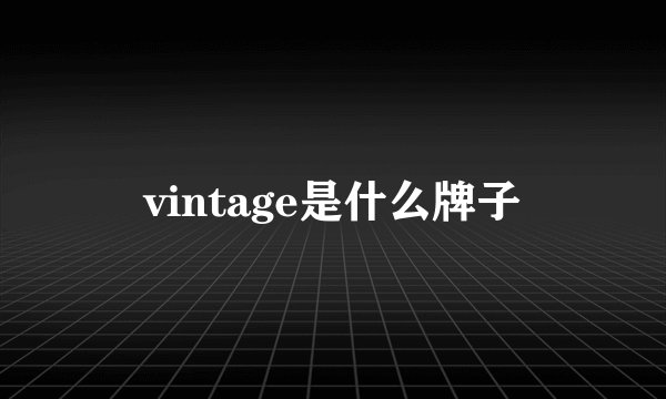 vintage是什么牌子