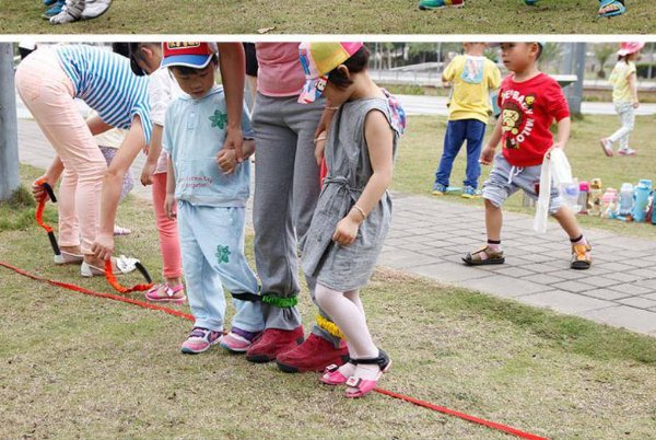 两人三足绑腿的正确方法图片