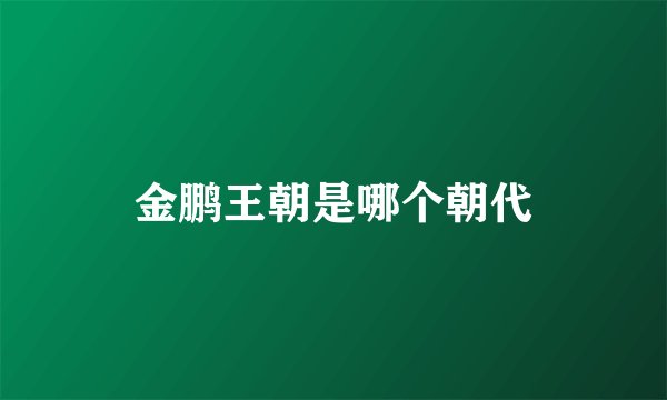 金鹏王朝是哪个朝代