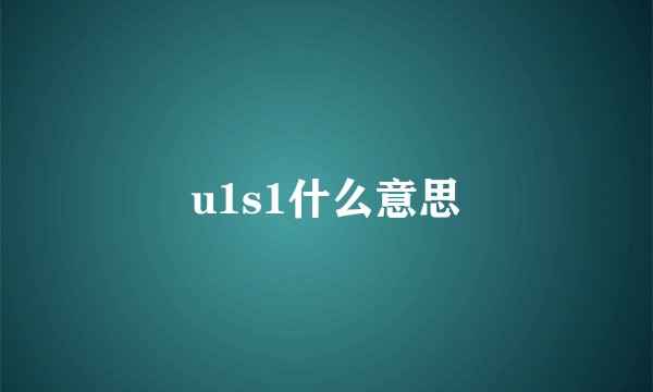 u1s1什么意思