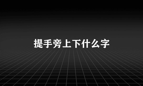 提手旁上下什么字