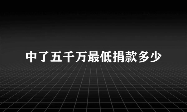 中了五千万最低捐款多少