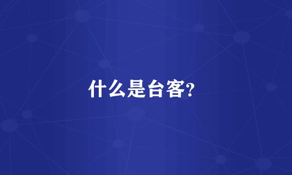 什么是台客？
