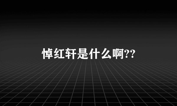 悼红轩是什么啊??