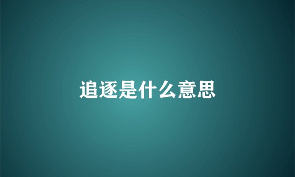 追逐是什么意思