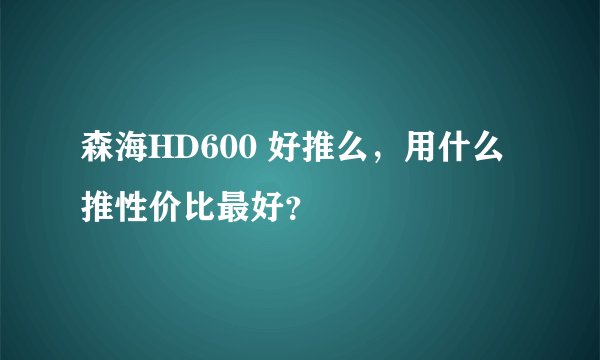 森海HD600 好推么，用什么推性价比最好？