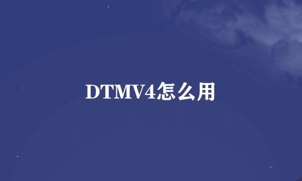 DTMV4怎么用