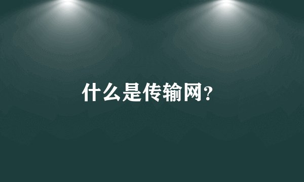 什么是传输网？