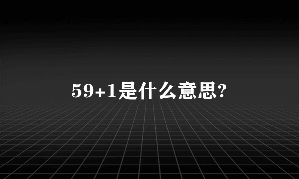 59+1是什么意思?