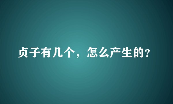 贞子有几个，怎么产生的？