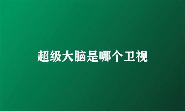 超级大脑是哪个卫视
