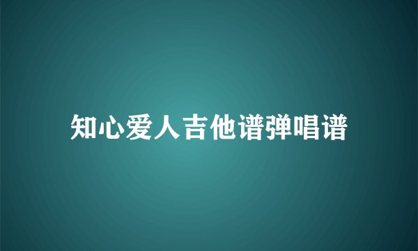 知心爱人吉他谱弹唱谱