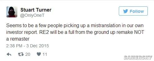 Capcom：《生化危机2》将彻底重制 而非简单复刻