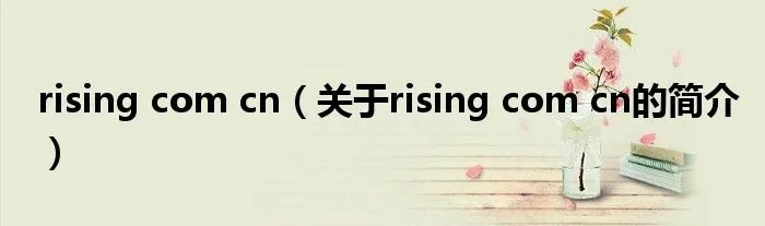 rising com cn（关于rising com cn的简介）