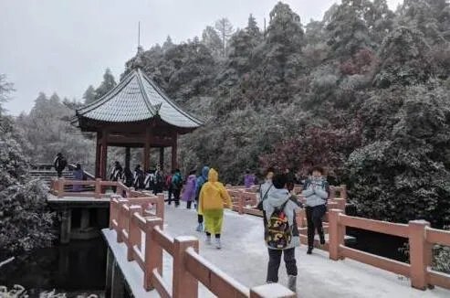 峨眉山迎今年入秋来第一场雪 被白雪包裹分外诗意
