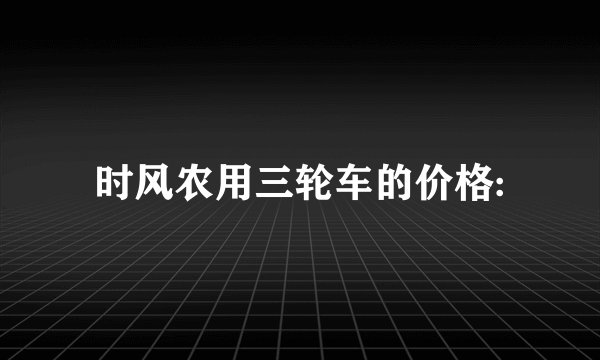 时风农用三轮车的价格: