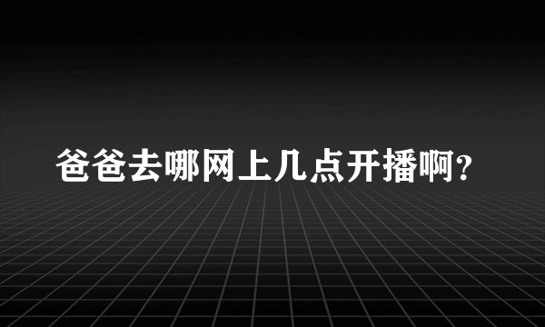 爸爸去哪网上几点开播啊？