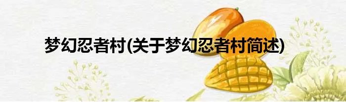 梦幻忍者村(关于梦幻忍者村简述)