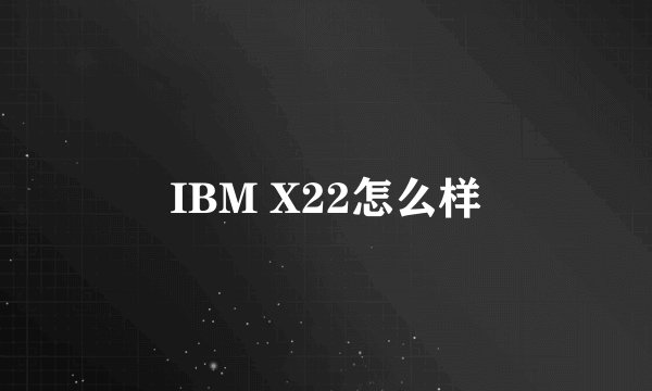 IBM X22怎么样