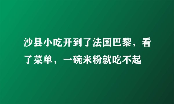 沙县小吃开到了法国巴黎,看了菜单,一碗米粉就吃不起