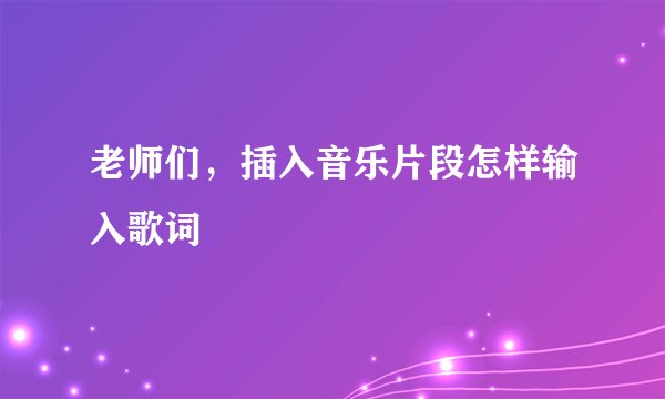 老师们，插入音乐片段怎样输入歌词