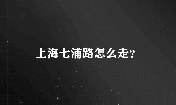 上海七浦路怎么走?
