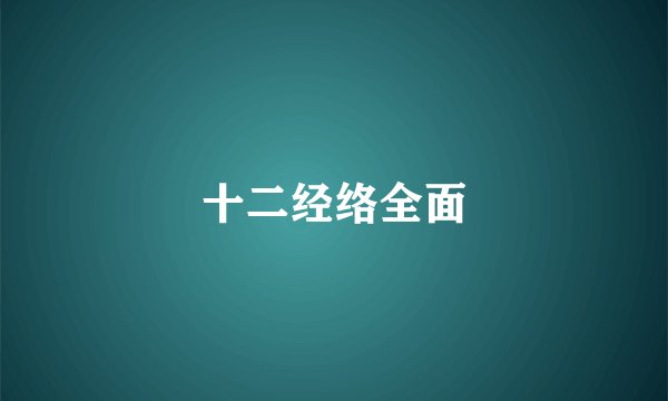 十二经络全面
