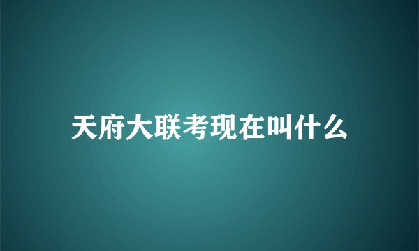 天府大联考现在叫什么
