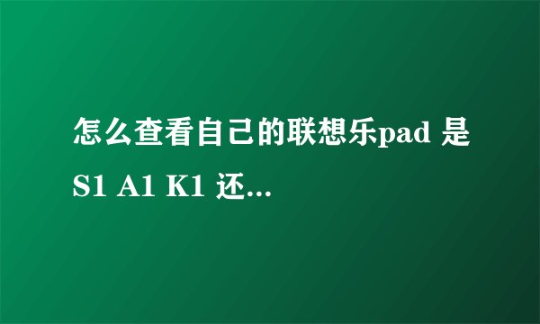 怎么查看自己的联想乐pad 是S1 A1 K1 还是Y1011?