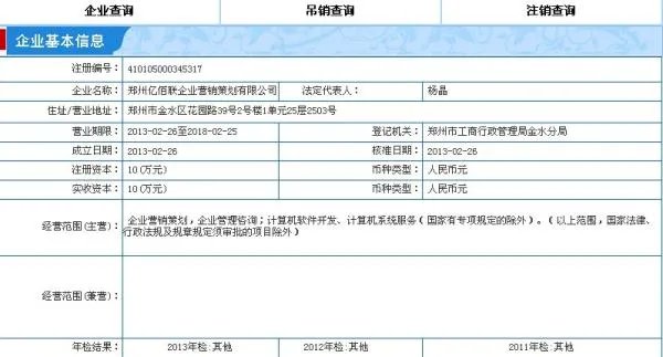河南省工商局企业查询