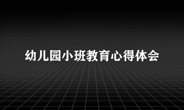 幼儿园小班教育心得体会