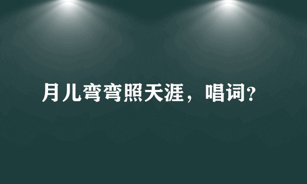 月儿弯弯照天涯，唱词？