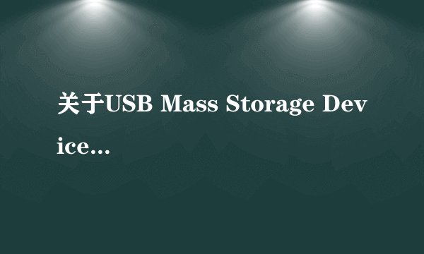 关于USB Mass Storage Device的问题，U盘插上不显示，高手来