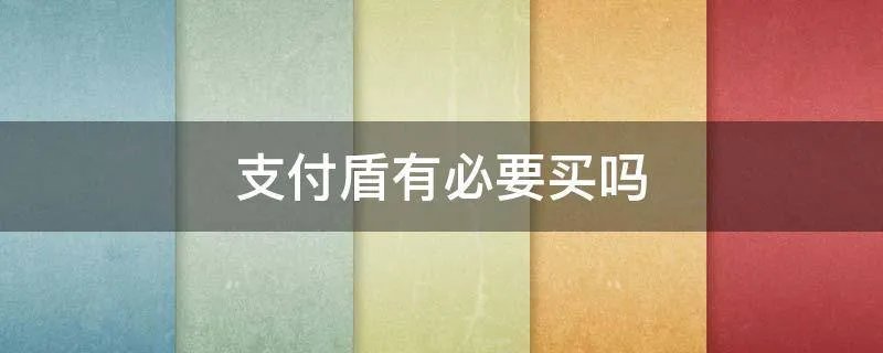 支付盾有必要买吗