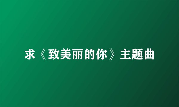 求《致美丽的你》主题曲
