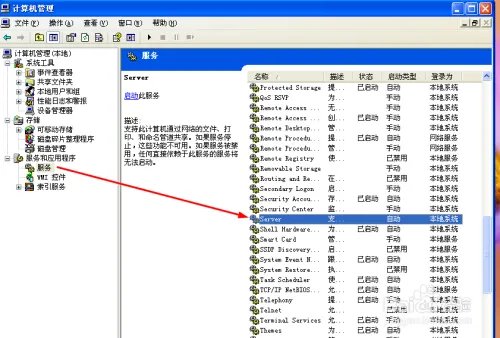 试图共享时出现错误 没有启动服务器服务