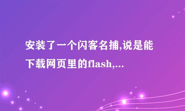 安装了一个闪客名捕,说是能下载网页里的flash,可是安装过后我在浏览器里并没有看到它啊。