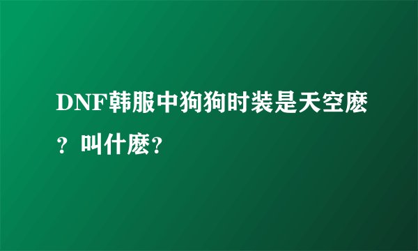 DNF韩服中狗狗时装是天空麽？叫什麽？