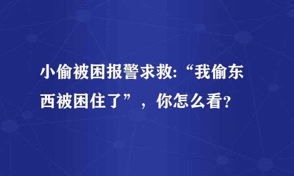 小偷被困报警求救:“我偷东西被困住了”，你怎么看？