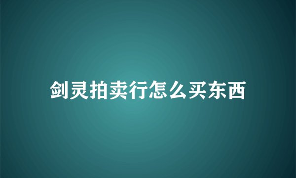 剑灵拍卖行怎么买东西
