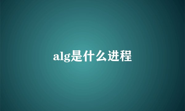alg是什么进程