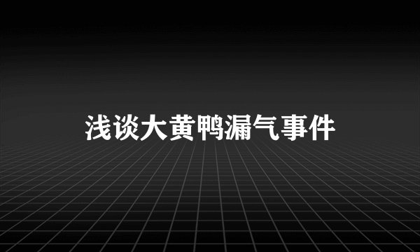浅谈大黄鸭漏气事件