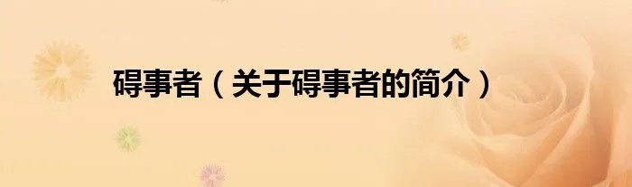 碍事者（关于碍事者的简介）