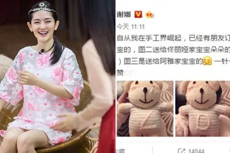 谢娜做娃娃赠好友 产前频发微博心情好