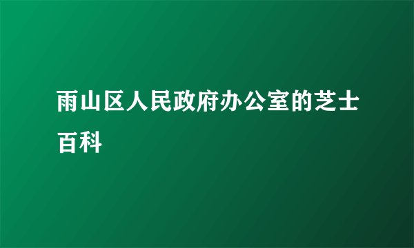 雨山区人民政府办公室的芝士百科