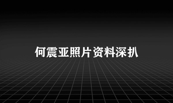 何震亚照片资料深扒