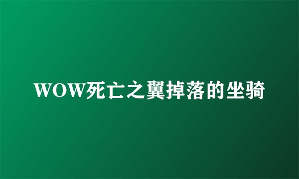 WOW死亡之翼掉落的坐骑