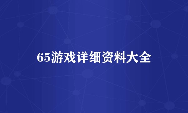 65游戏详细资料大全
