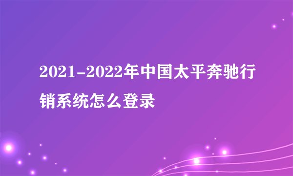 2021-2022年中国太平奔驰行销系统怎么登录